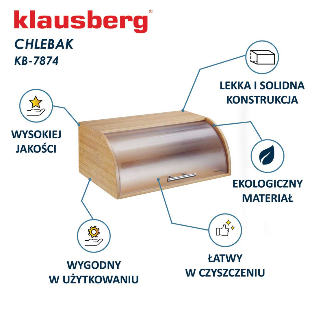 CHLEBAK POJEMNIK BAMBUSOWY NA PIECZYWO KLAUSBERG KB-7874
